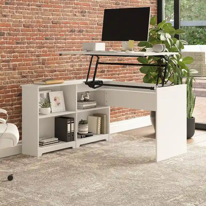 52W Standing Corner Desk with Shelves