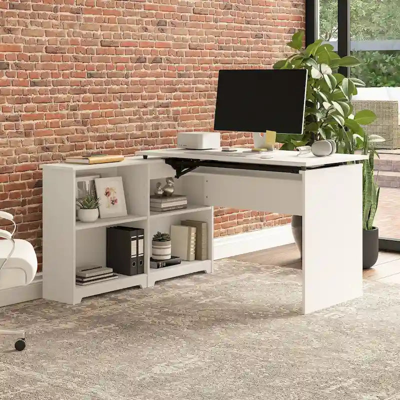 52W Standing Corner Desk with Shelves