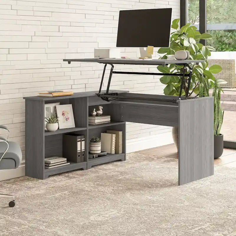 52W Standing Corner Desk with Shelves