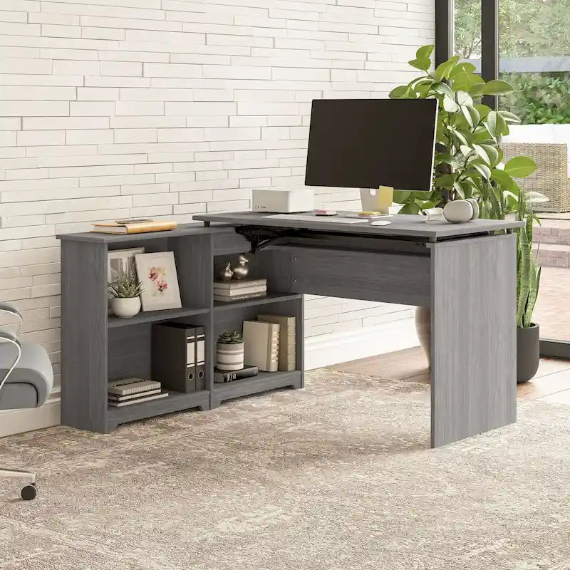 52W Standing Corner Desk with Shelves
