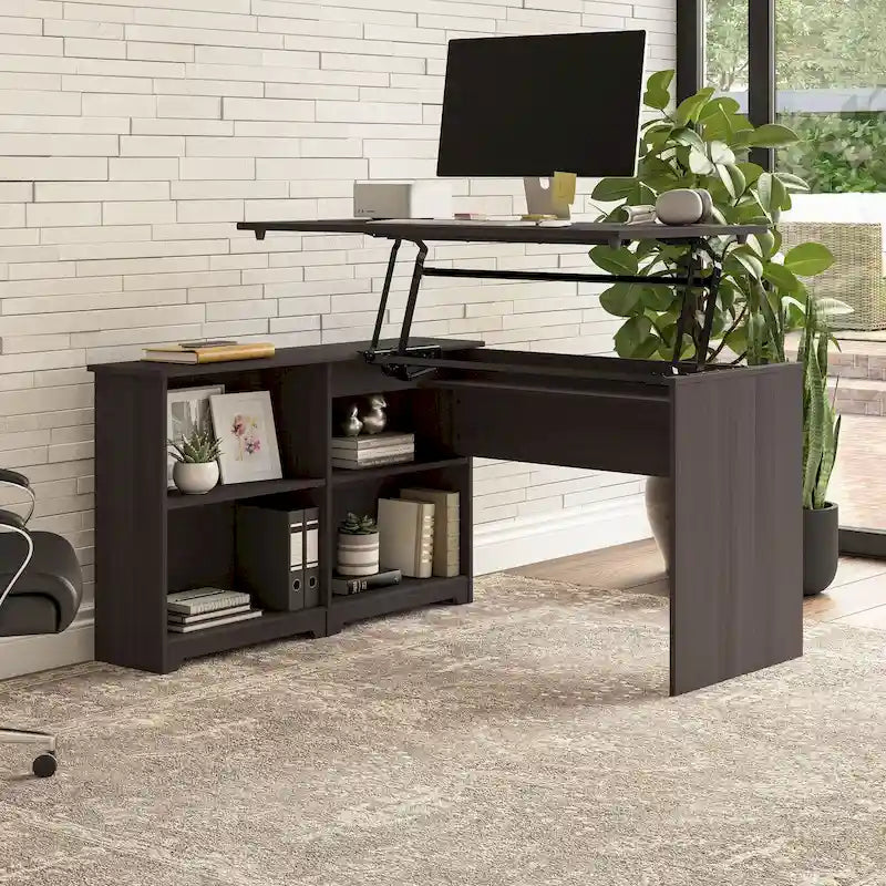 52W Standing Corner Desk with Shelves